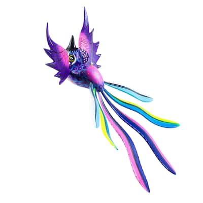 Novica Handmade Purple Quetzal Wood Alebrije Sculpture