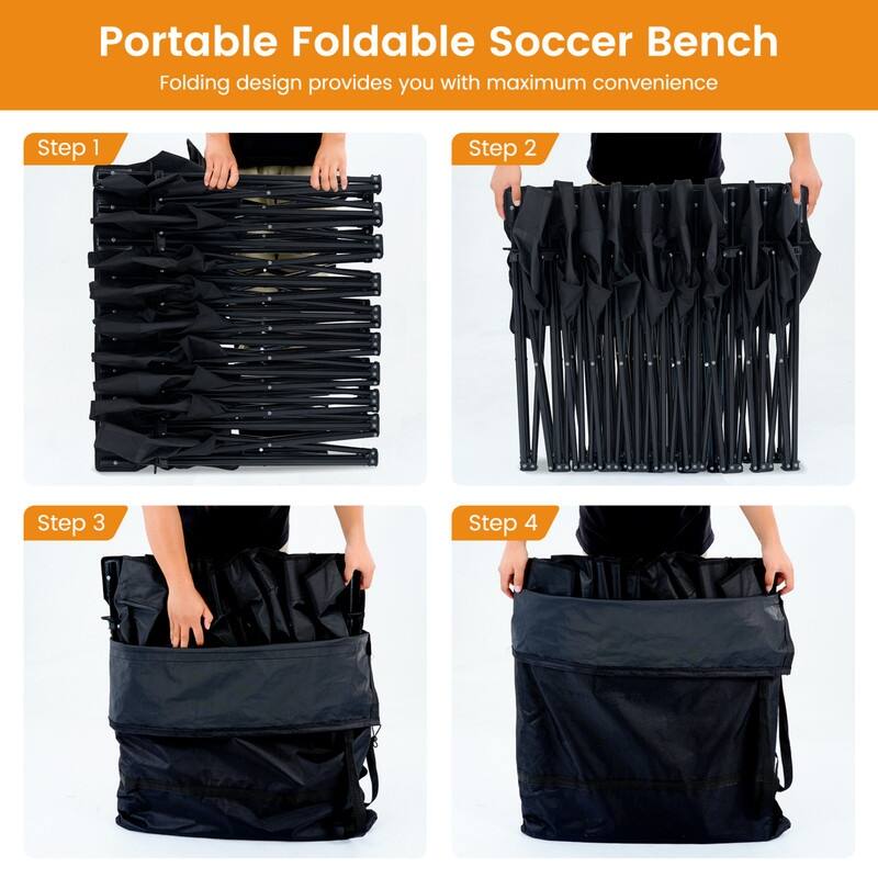 Portable Folding Soccer Benches for Team, 4/6/9 Seats with Carry Bag