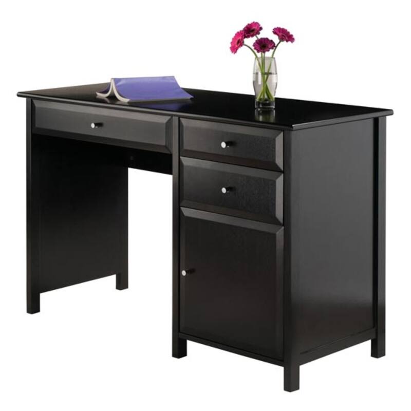Rectangular Wooden Executive Desk with Drawers - 30.75"