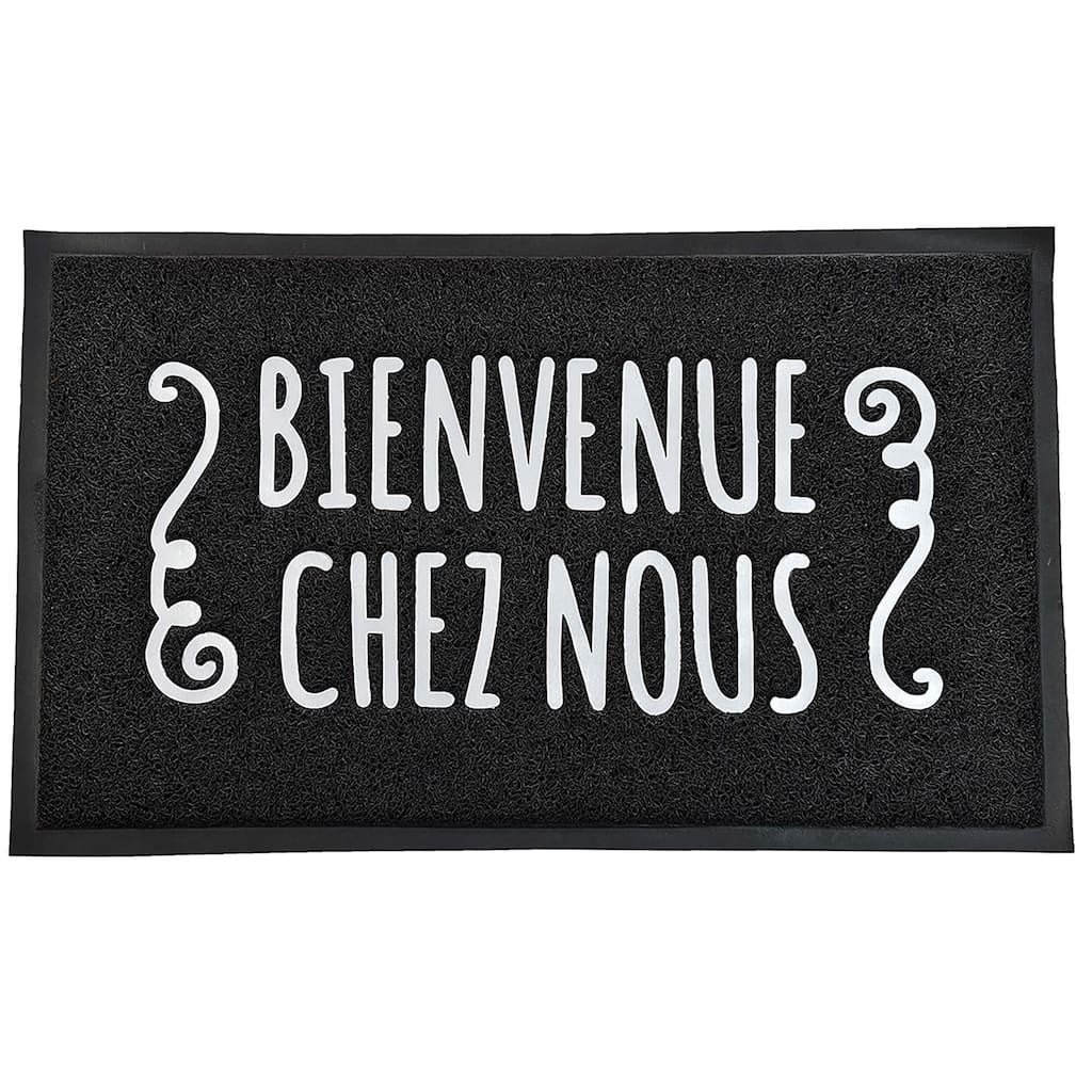 Outdoor Front Door Mat French Bienvenue Chez Nous 30x18 Black