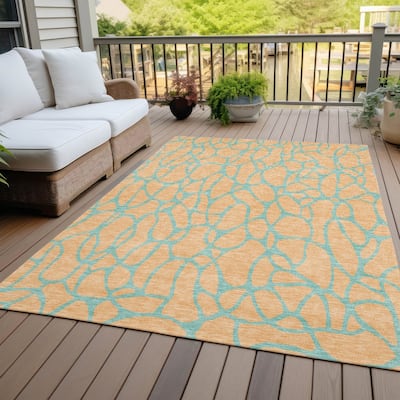 Machine Washable Indoor/ Outdoor Contemporary Chantille Rug