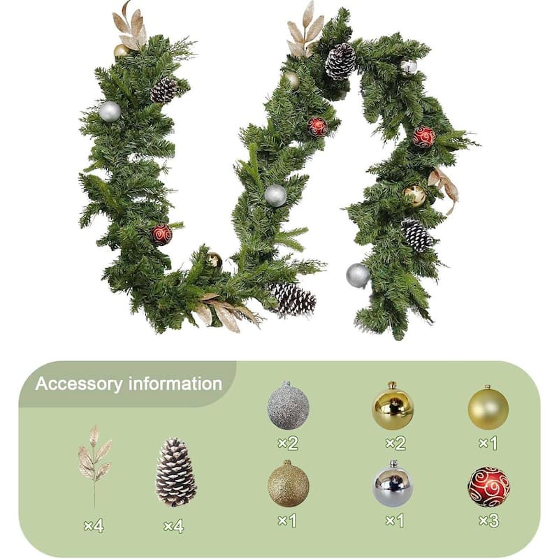 1 Pcs 9FT Christmas Norfolk Pine Garland, Greenery Garlands for Decor - N/A
