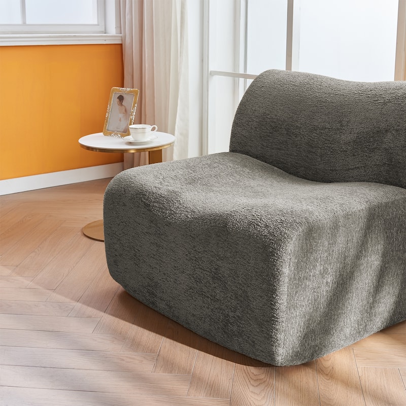 Comfortable and Space-Saving Single Foam Compression Sofa Chair with Footrest + Pillow