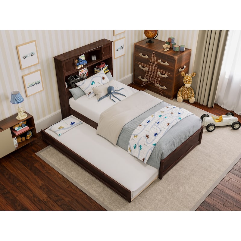 Hadley Platform Bed with Panel Footboard and Twin Trundle