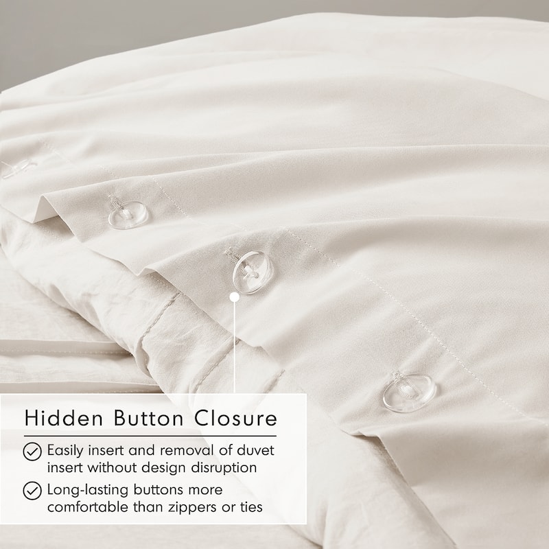 Chelsea Square Evans Pinch Pleated Soft Washed Boho Duvet Cover Set
