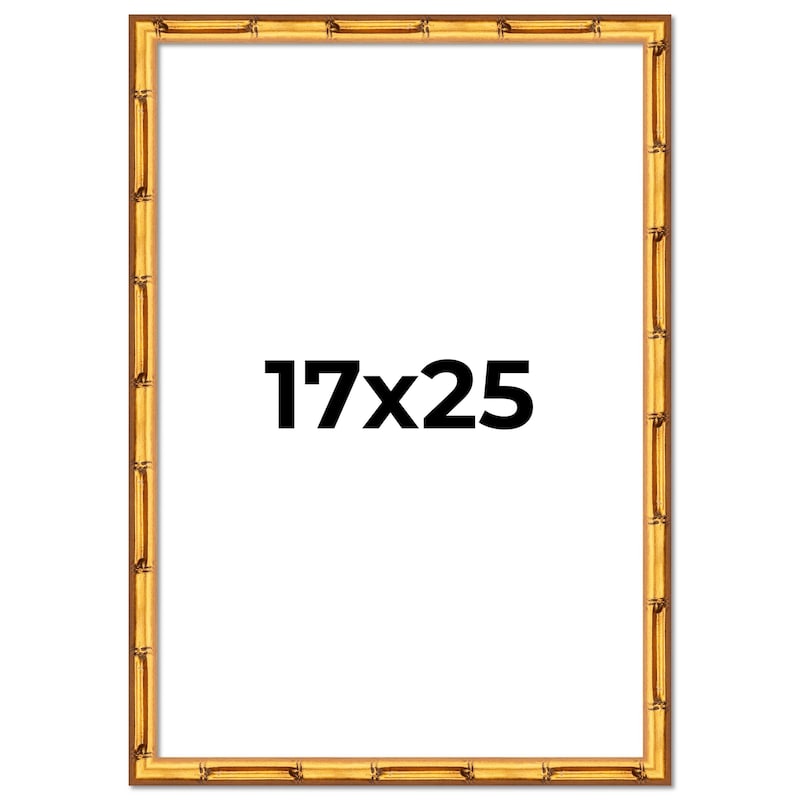 17x25 Frame Gold Bamboo Solid Wood Picture Frame | 1 Inch Moulding