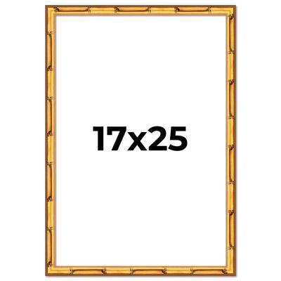 17x25 Frame Gold Bamboo Solid Wood Picture Frame | 1 Inch Moulding