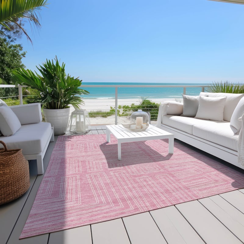 Machine Washable Indoor/ Outdoor Contemporary Stack Chantille Rug