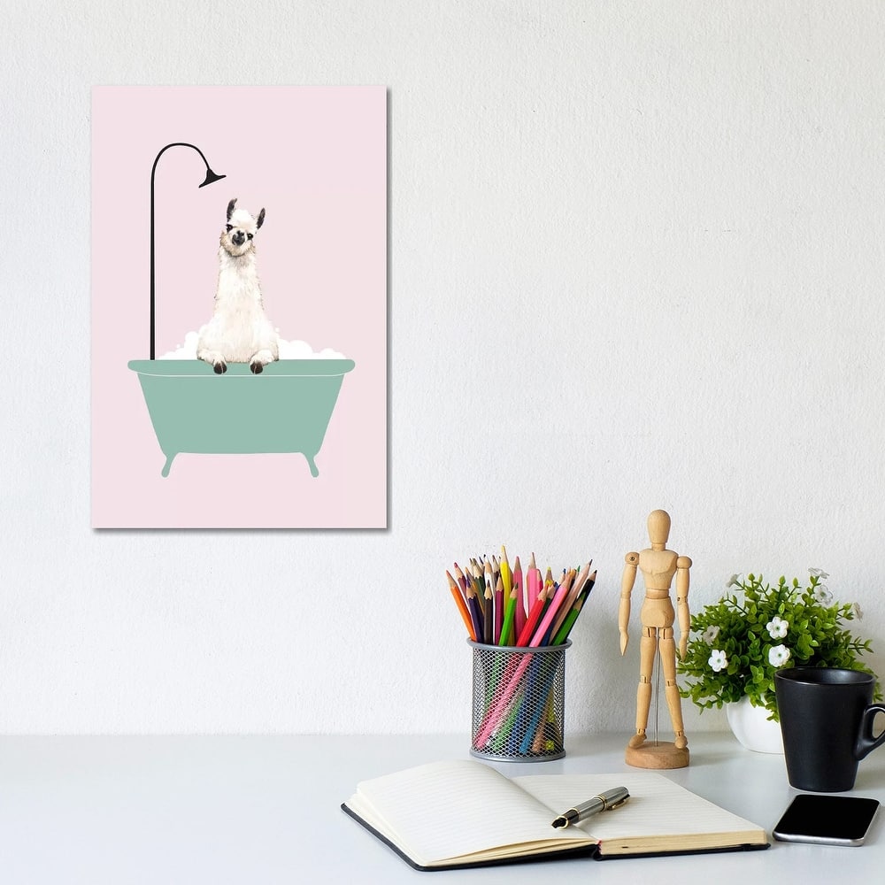 iCanvas "Llama Enjoying Bubble Bath" by Big Nose Work Canvas Print