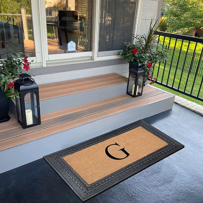 A1HC Rubber and Coir, 24" X 39" Heavy Duty Outdoor Monogrammed Doormat