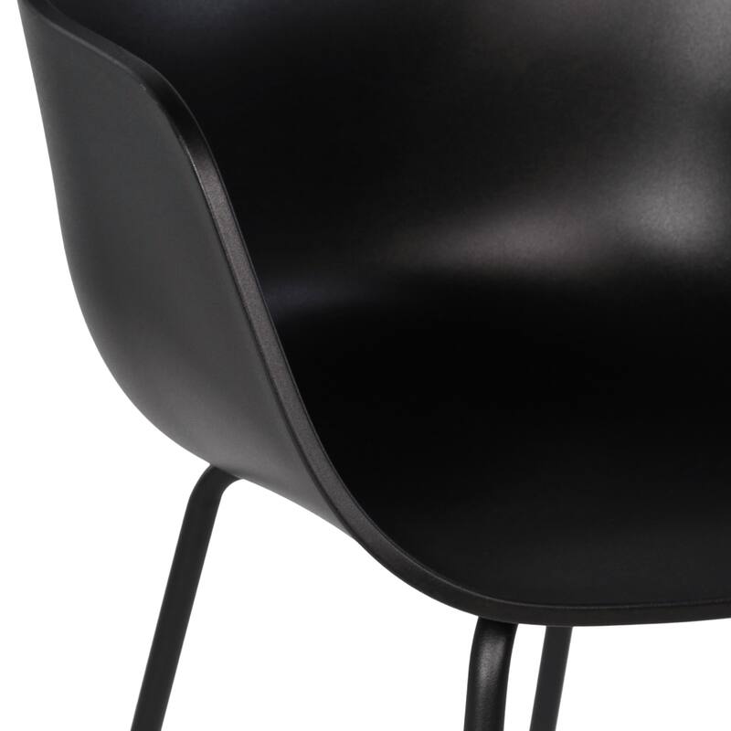 Furnish Theory Curve-K ML Indoor/Outdoor Dining Armchairs Arm Chairs w Polypropylene Shell & Powder-Coated Steel Legs (Set of 2)