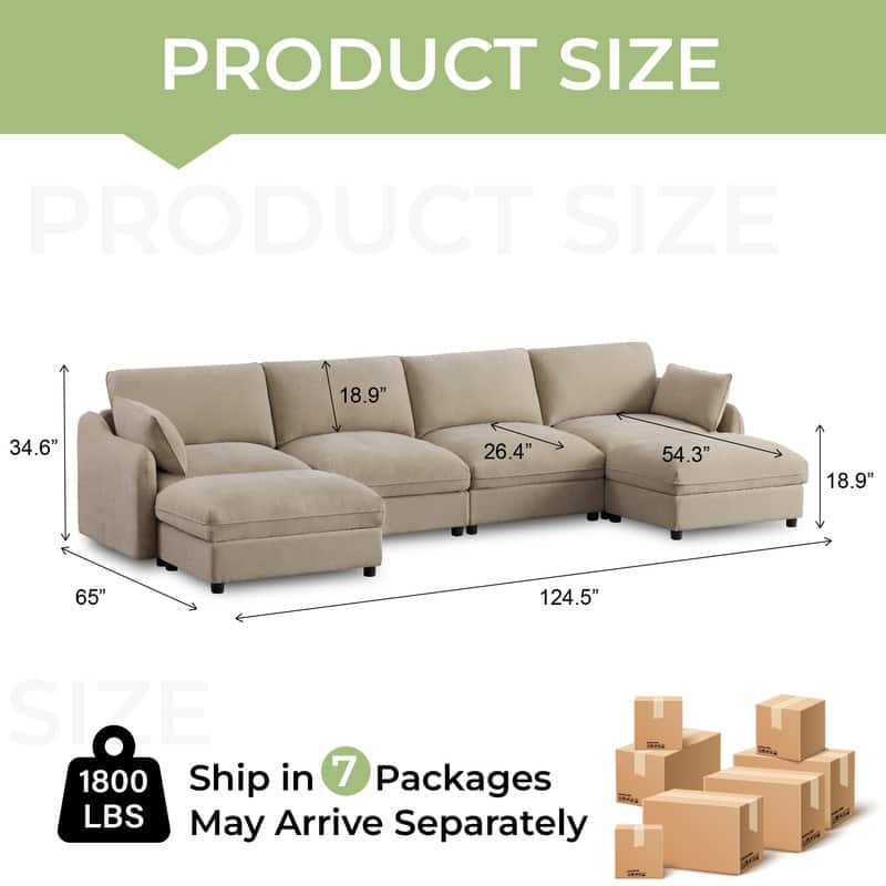 Spruce & Spring Oversized Cloud Modular Sectional Couches for Living Room