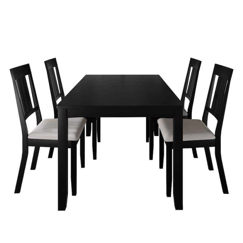 CraftPorch Classic 5-piece Wooden Dining Set - Black