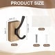preview thumbnail 8 of 7, Wood Wall Self Adhesive Hooks Towel Hanger Bracket Heavy Duty Hook for Bedroom Kitchen Coat Robe Black - 4 Pcs