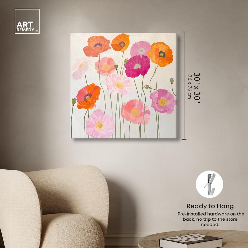Sunset Poppy Chorus II Canvas by Art Remedy, Gallery Wrapped