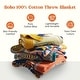 preview thumbnail 8 of 9, 100% Cotton Boho Floral Thermal Breathable Jacquard Throw Blankets 60"x80"