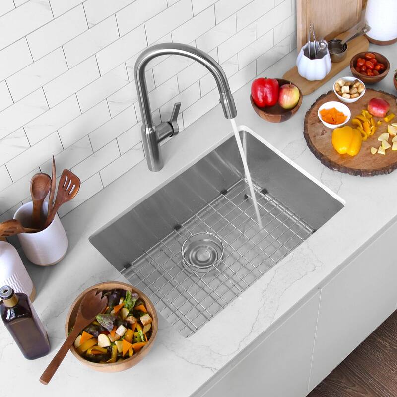 Undermount 23" Single-Bowl Stainless Steel Kitchen Sink S-307XG - 23" x 18" x 10"