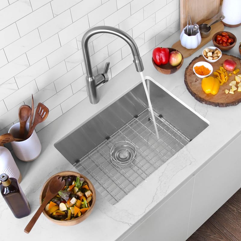 Undermount 25" Single-Bowl Stainless Steel Kitchen Sink S-312XG - 25" x 18" x 10"