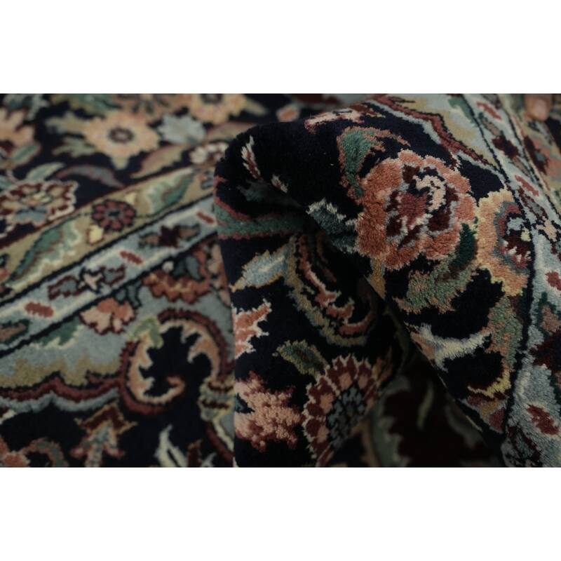 Hand Knotted Oriental 100% Wool Carpet Traditional Floral Red Kashan Area Rug - 9' 3'' X 5' 10''