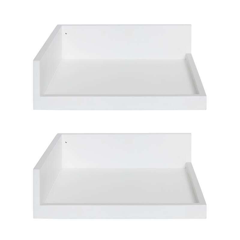 Kate and Laurel Levie Floating Corner Wood Wall Shelf - 2 Piece
