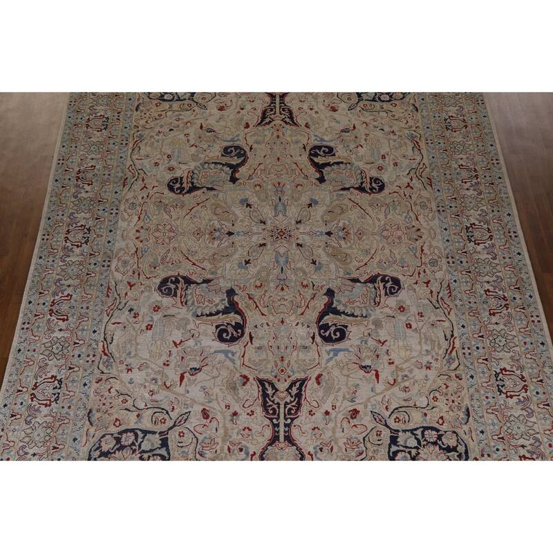 Hand Knotted Oriental 100% Wool Carpet Traditional Floral Beige & Ivories Sultanabad Area Rug - 14' 1'' X 10' 0''