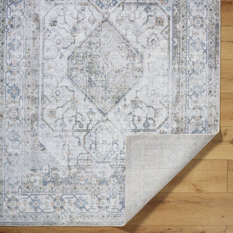 Livabliss Transitional Lillian Medallion Washable Area Rug
