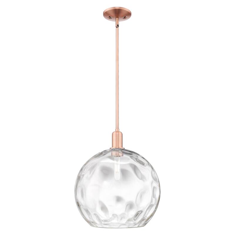 Innovations Lighting Endless Possibilities Arcadia - Athens Water Glass - 1 Light 13" Stem Hung Mini Pendant - Clear Water Glass/Antique Copper