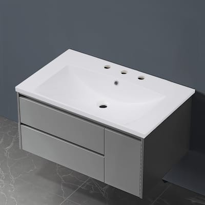 Topcraft Ceramic Bathroom Vanity Sink Top with Overflow