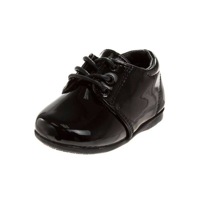 Josmo Shoes Baby Boys Laces Dress Shoes Infant Toddler - Black Patent - 7