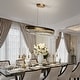 preview thumbnail 3 of 13, Modern 1-Light LED Crystal Chandelier Black Gold Linear Island Lights for Dining Room - D31.5" x H6"
