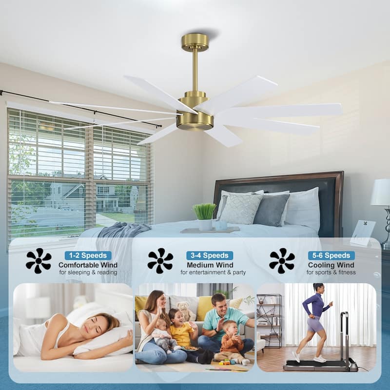 MLiAN 72 in. 8-Plywood Blades Indoor Ceiling Fan With Remote...