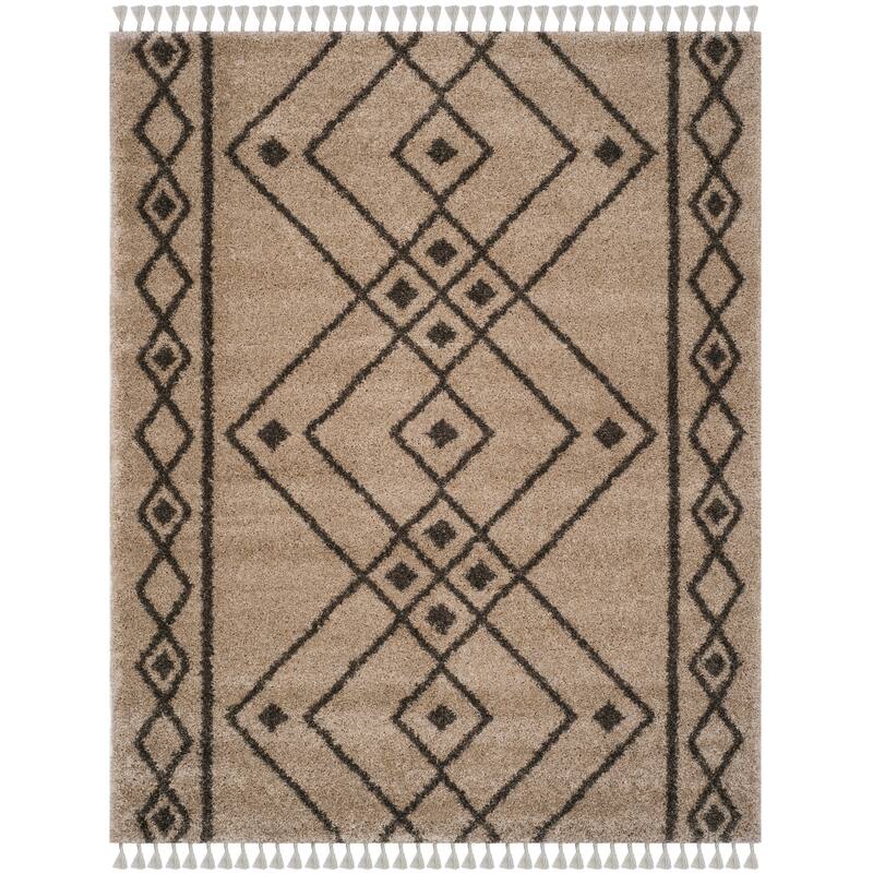 SAFAVIEH Moroccan Fringe Shag Ingeborg 2-inch Thick Rug