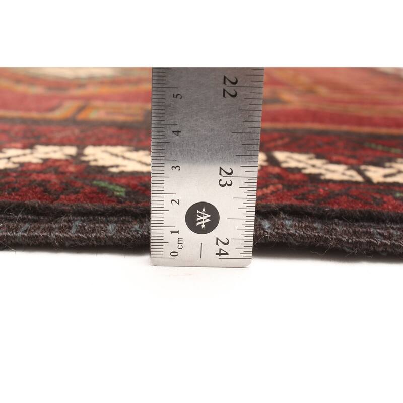 ECARPETGALLERY Hand-knotted Teimani Dark Burgundy Wool Rug - 3'0 x 4'4