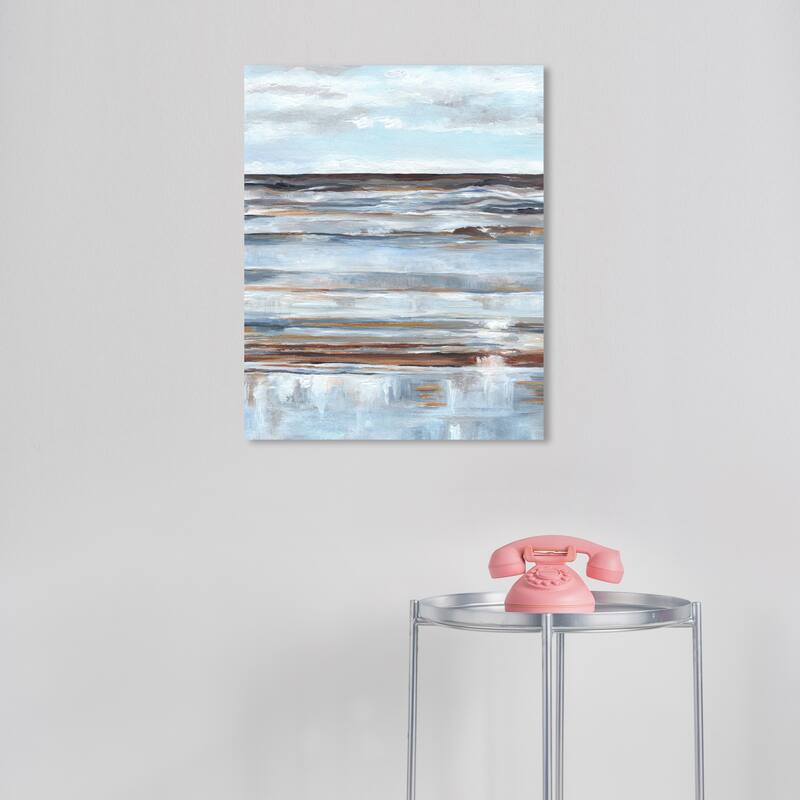 Wynwood Studio Nature and Landscape Grey Clouds - Doll Memories Gray and Light Blue Modern & Contemporary Wall Art Canvas Print - 20 x 16