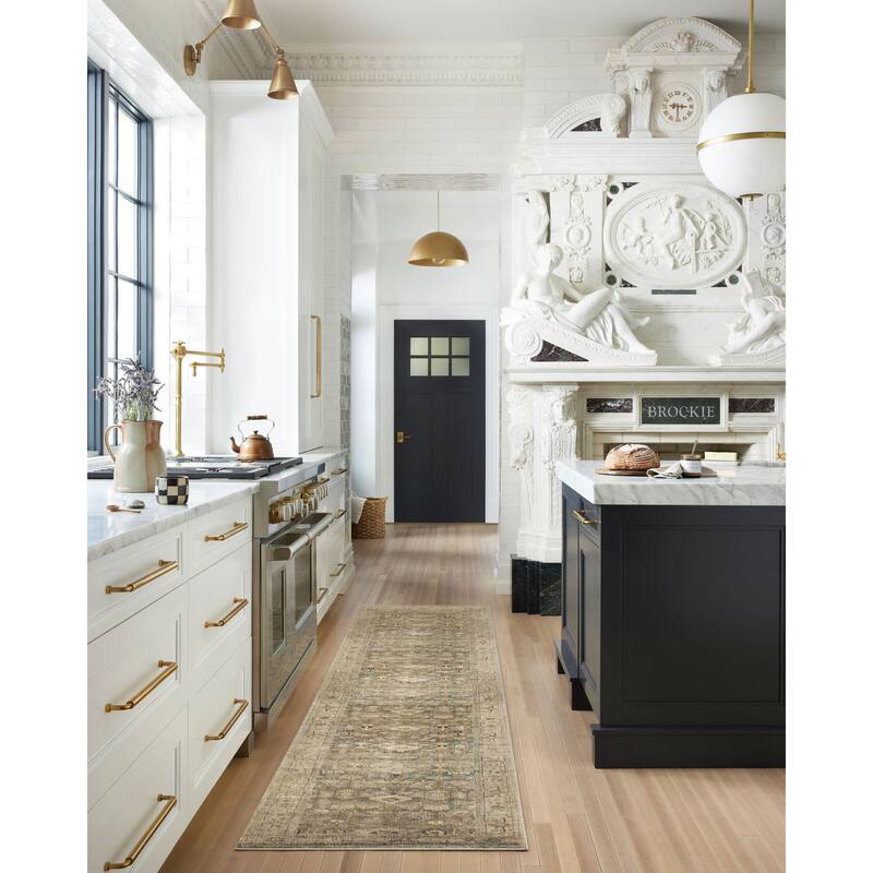 Alexander Home Sara Distressed Perisan Ultra Plush Area Rug - 2'-6" x 7'-6" Runner - Runner/Rectangle