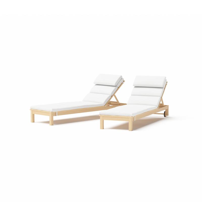 Kooper 2 Piece Sunbrella Outdoor Patio Chaise Lounges With Cushions - Bliss Linen