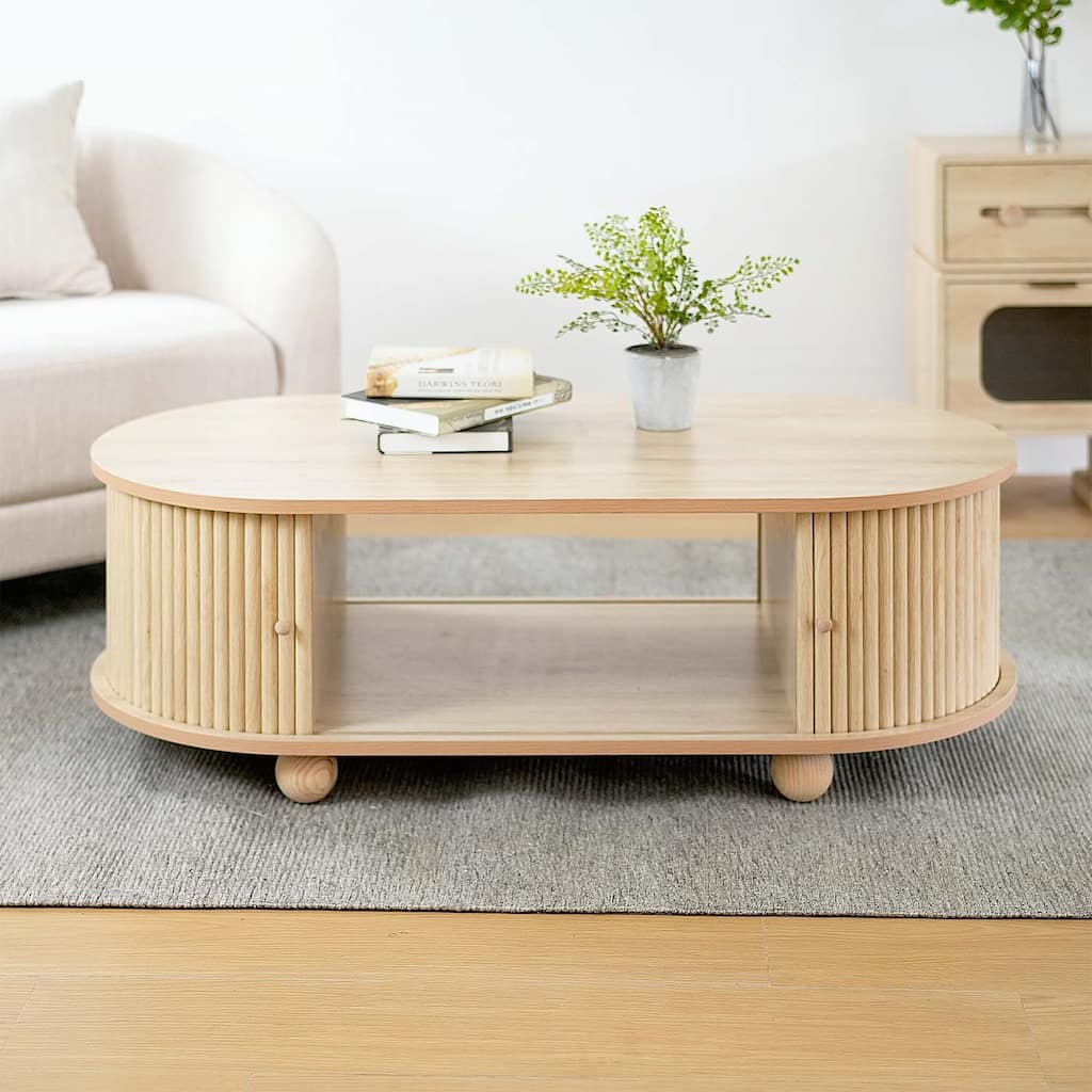 Oval Storage Side Table,Ideal for r Living Space and Creating a Cozy Ambiance