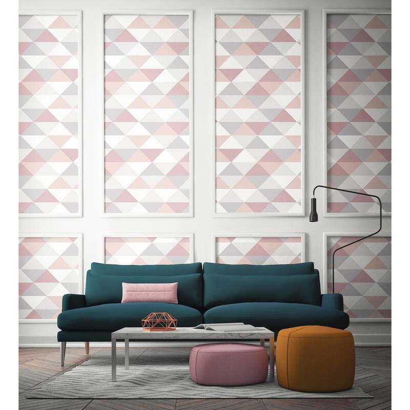 NextWall Mod Triangles Geometric Peel and Stick Removable Wallpaper - 20.5 in. W x 18 ft. L