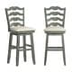 preview thumbnail 8 of 23, Ronda French Ladder Back Swivel Stool Antique Sage Green - Bar Height