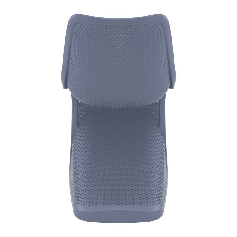 33.5" Charcoal Gray Outdoor Patio Dining Chair