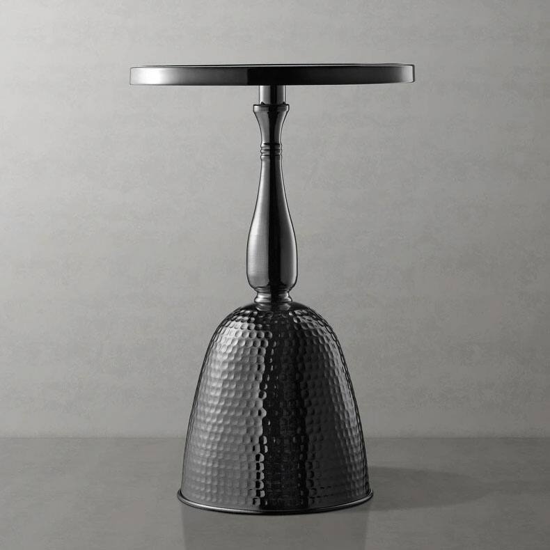 247 Shop At Home Modern 16-inch Metal Round End Table with Pedestal Base