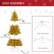 HOMCOM 6' Tall Unlit Full Fir Artificial Christmas Tree with Realistic Branches, Gold