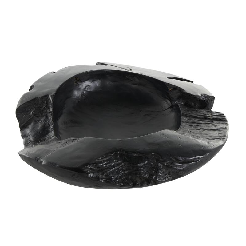 Teak Wood Handmade Live Edge Decorative Bowl - Black - Roche River Decor