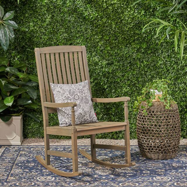 Arcadia Outdoor Acacia Wood Rocking Chair by Christopher Knight Home