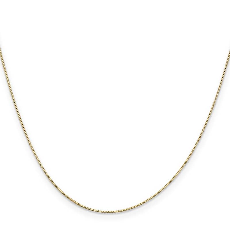 Curata 14k Yellow Gold Solid 0.5mm Polished Box Chain Necklace Options: 16 18 20 22 24 26 28 30