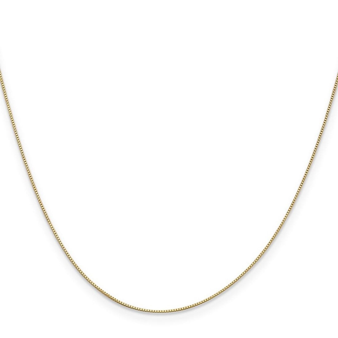 Curata 14k Yellow Gold Solid 0.5mm Polished Box Chain Necklace