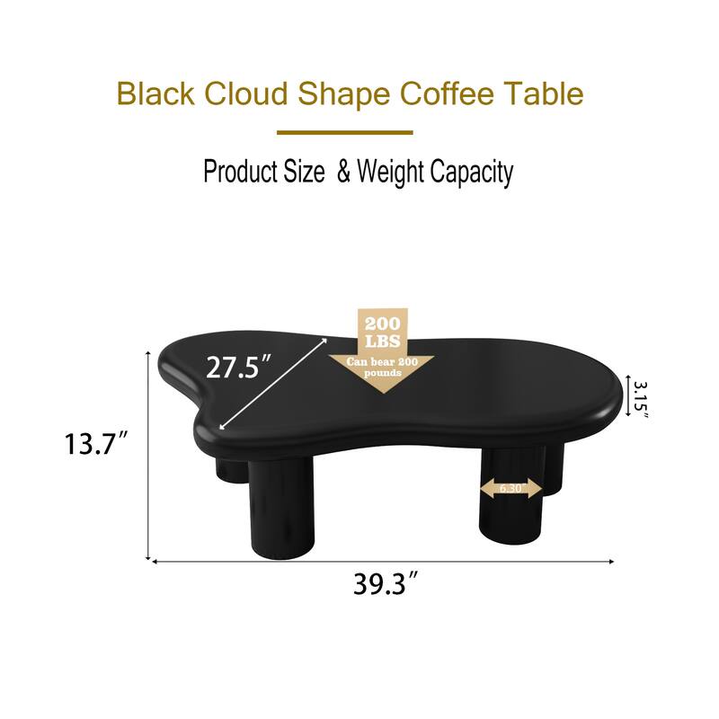 40" Cloud Shaped Coffee Table for Living Room