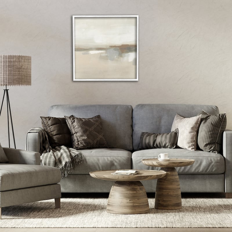 Stupell Abstract Neutral Land Framed Giclee Art Design By June Erica Vess