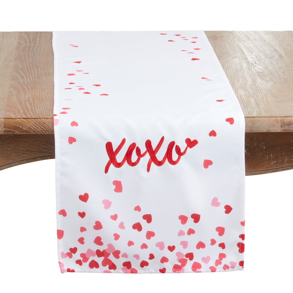 Valentine XOXO Table Runner - Decorative Non-Reversible Seasonal Table Runner for Dining Table, 16"x72"
