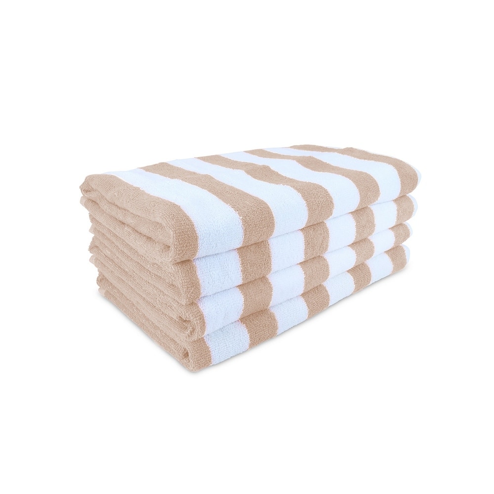 Arkwright Cali Cabana 4-Piece Striped Cotton Beach Towel Set - 30x60